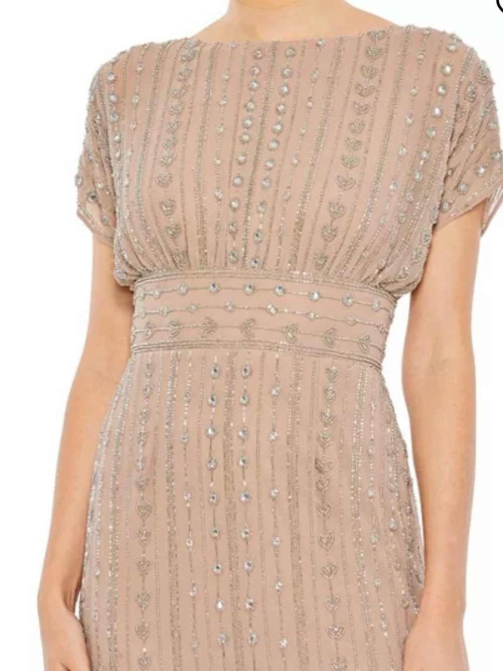 Mac Duggal Blush Beaded Midi Dress - Picture 3 of 4